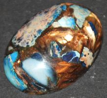 Cabochon L-8346 – Kupfer Meeressediment Jaspis blau 30x22mm