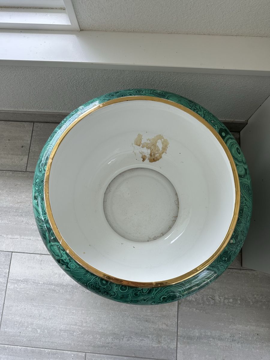 Vasi per fiori: Malachit-Topf (Struktur-Applikation) – Usato da Wetzikon ZH venduto da Kitchen-kuh 1