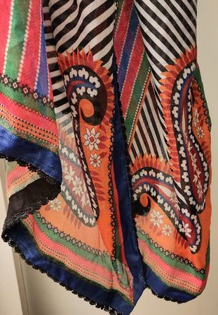 Langes gestreiftes Foulard/Dupatta aus Pakistan