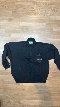 Retro Sweatshirt Schwarz mit Druck Herren Grösse XL