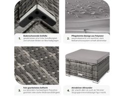 Rattan Sitzhocker Bitonto schwarz/grau