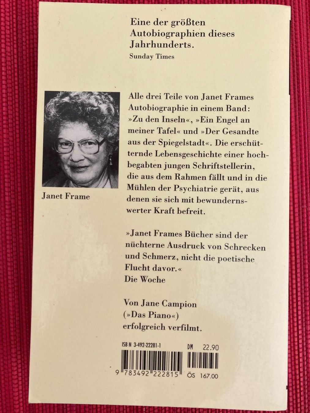 Livres: Janet Frame, Ein Engel an meiner Tafel – D'occasion à Baden par Yoyo1 1