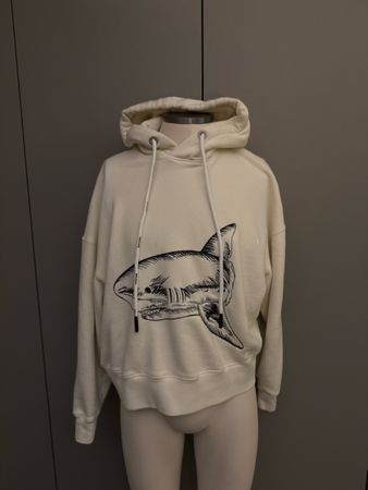 Hoodie Palm Angels Shark Motiv beige Grösse S neuwertig