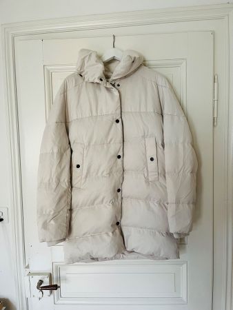 Zara Woman Daunen Mantel Parka Creme beige 36 S gebraucht
