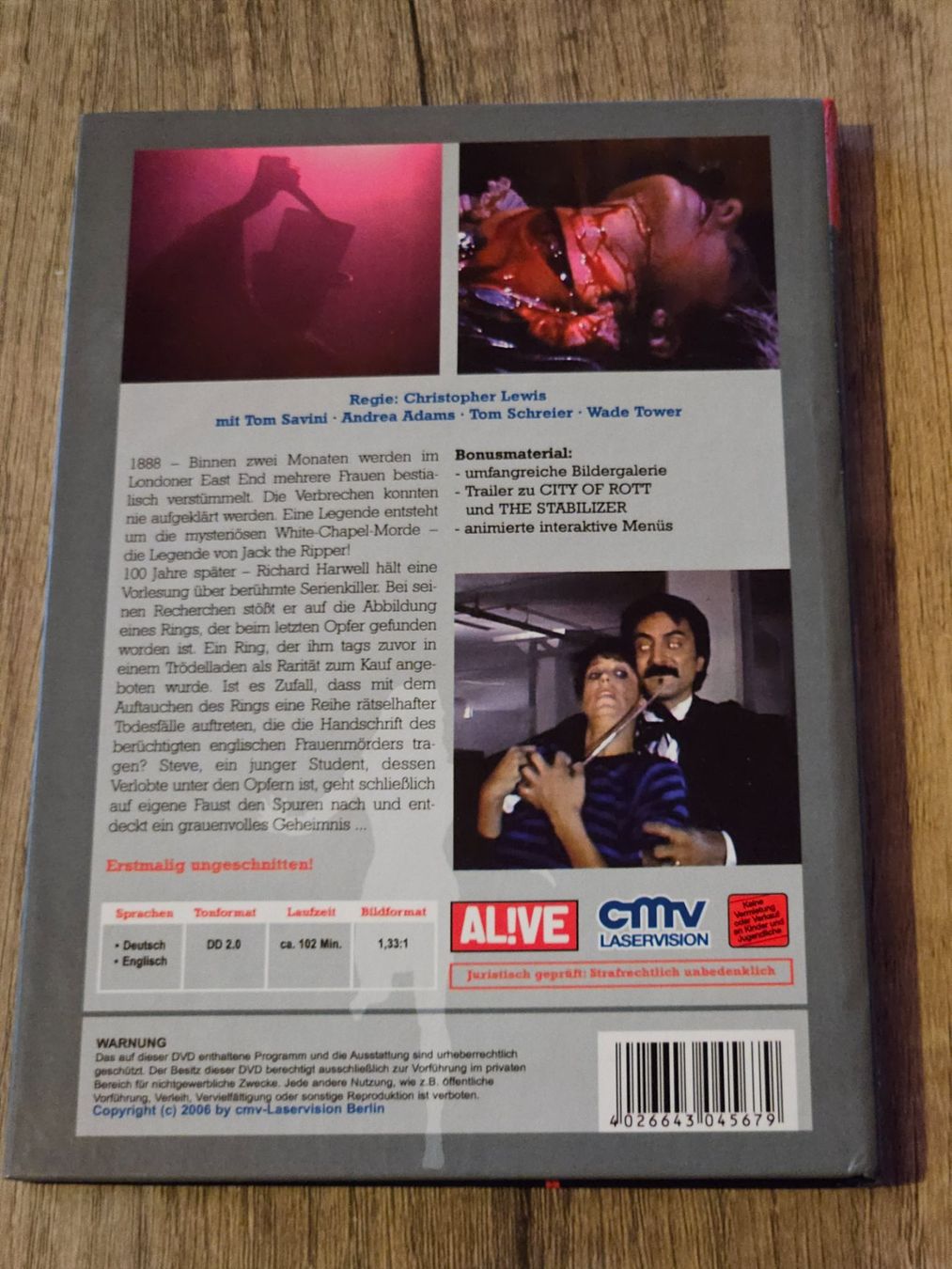 Tutti i DVDs: The Ripper -  kleine Hartbox - CMV Laservision – Usato da Wildberg venduto da Reunionevents 1