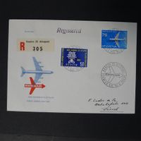 Nr.354 Flugpost GENEVE- NEW YORK 1960 Vollstempel-Luderbrief