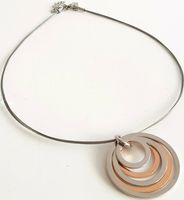 Hals Kette Rosegold Silber Edelstahl Ring Ringe Rose Gold
