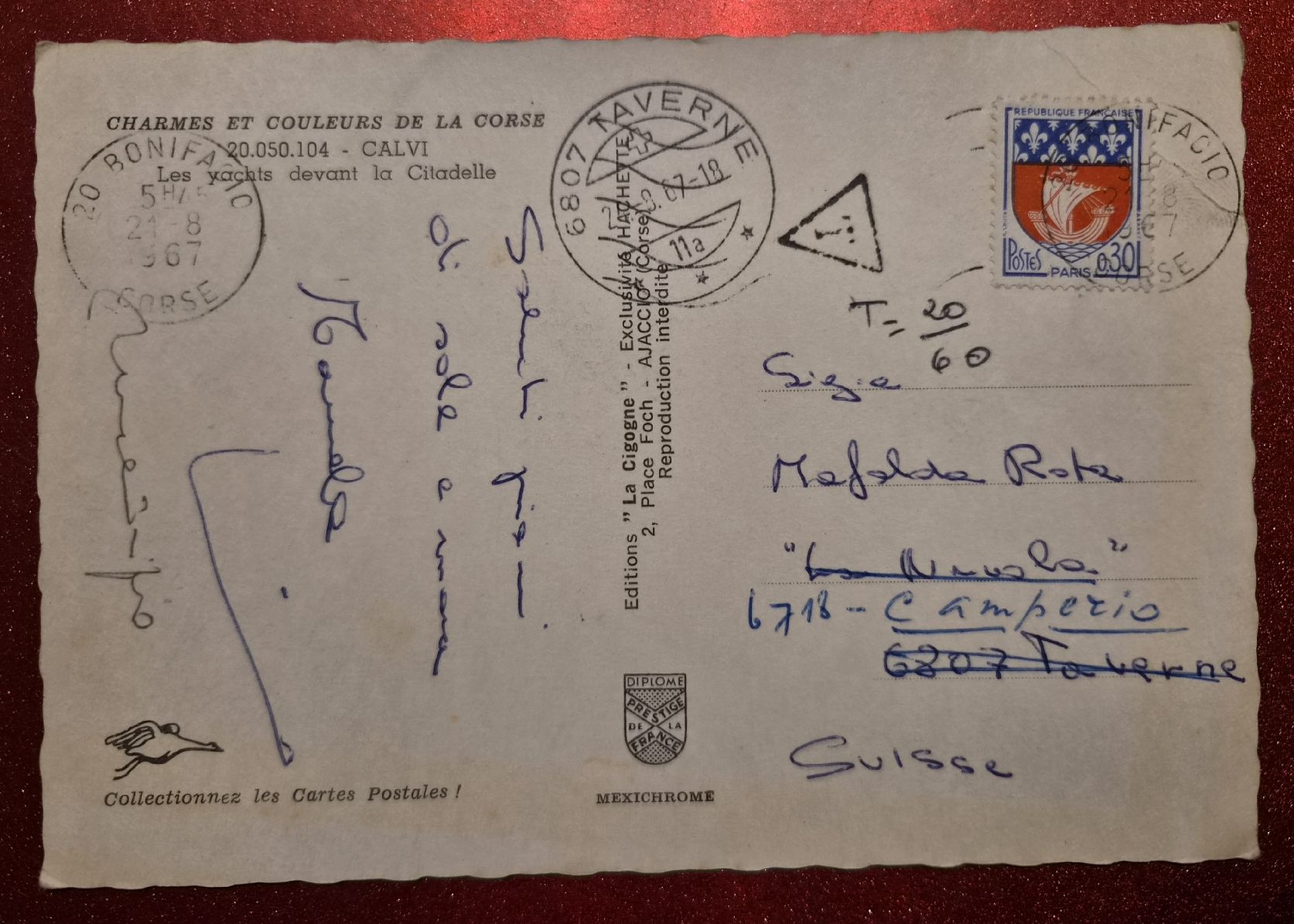 Cartoline postali: Korsika Calvi, 1967 – Usato da Melchnau venduto da Arthurius 1