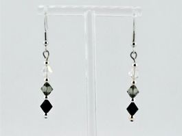 Ohrringe Swarovski Kristalle Black Diamond und Crystal Clear