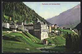 Pontresina, Ortspartie mit Schloss-Hotel