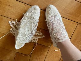Brautschuhe Kukla Spitze Gr. 39 Vintage Boho Hochzeit