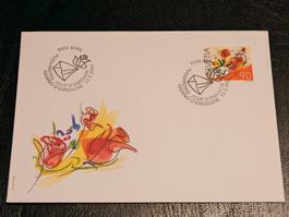 Ersttagsbrief, Blumenmalerei (Martin Eberhard), 2001, Bern