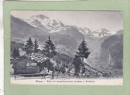 Wengen Blick ins Lauterbrunnental Jungfrau u. Breithorn 1911