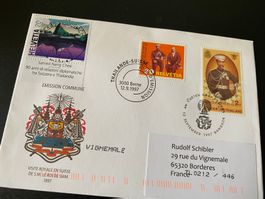 Gemeinschaft Thailand - Schweiz 1997 FDC + 2021 3 Stempel