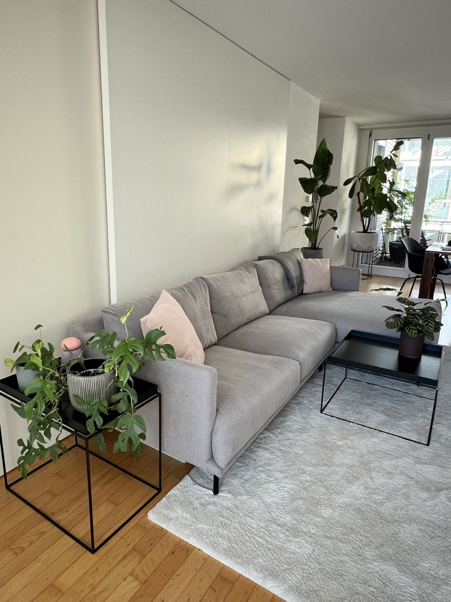 Divani: Ecksofa, L-Form, Longchaise rechts, hellgrau, Stoff – Usato da Zürich venduto da Mariesieger 6