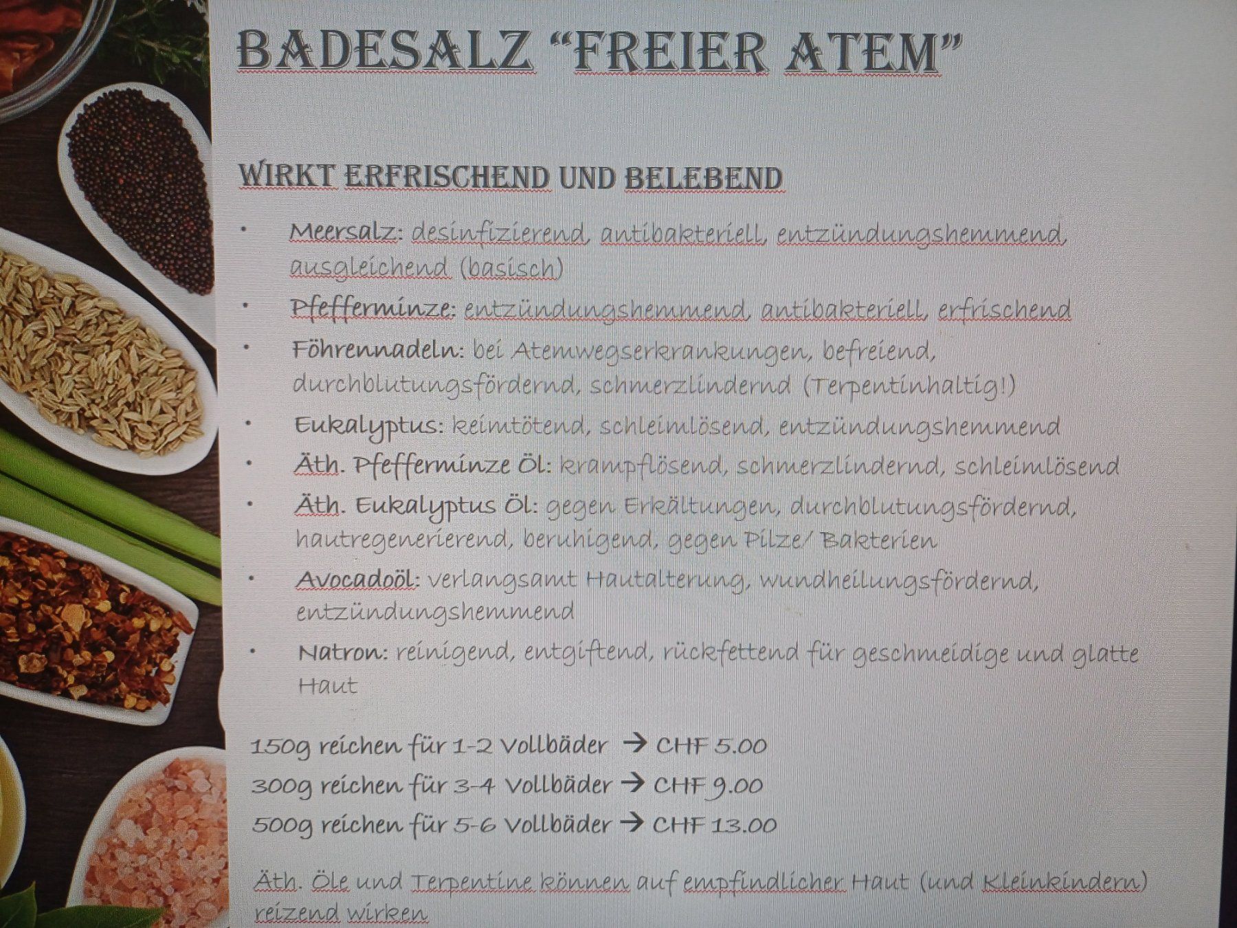 Altro per la cura del corpo: Badesalz Freier Atem 300g – Nuovo (secondo la descrizione) da Windlach venduto da lanuj 1