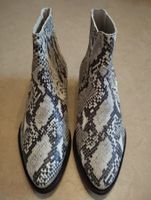 STIEFELETTEN/WESTERN BOOTS GRAU-WEISS, Gr. 39 - NEU