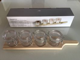 Dessert Set / Dipschalen Set auf Holzbrett Neu