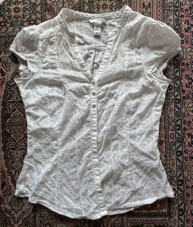Damen Bluse weiss kurzarm Grösse S