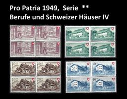 Pro Patria 1949 Serie, Viererblöcke postfrisch