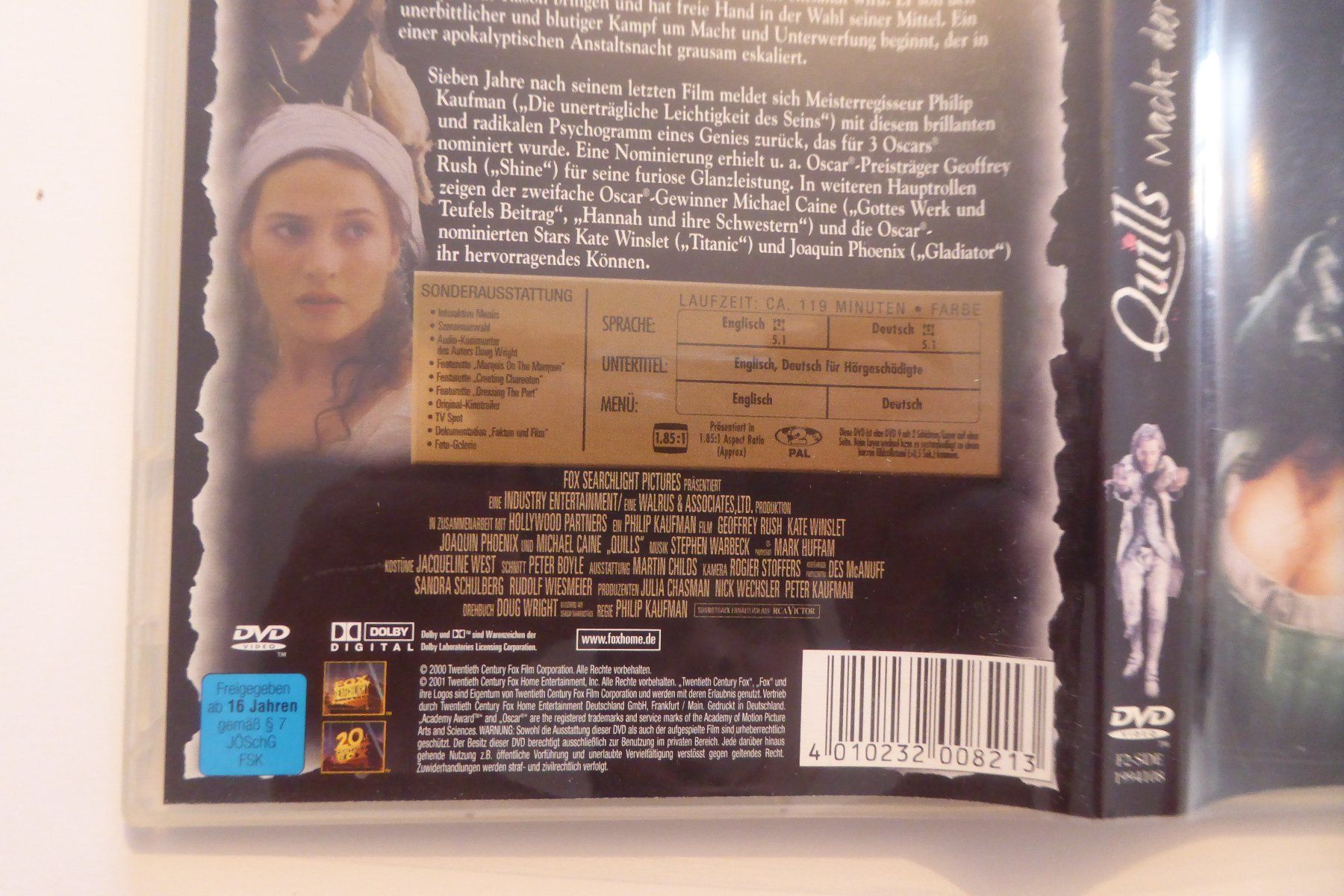 Tutti i DVDs: DVD Quills – Usato da Allschwil venduto da Summelsarium 2