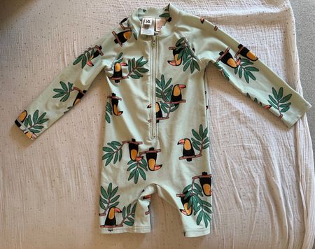 Badeanzug Overall Baby 86/92 mit Tukanen guter Zustand