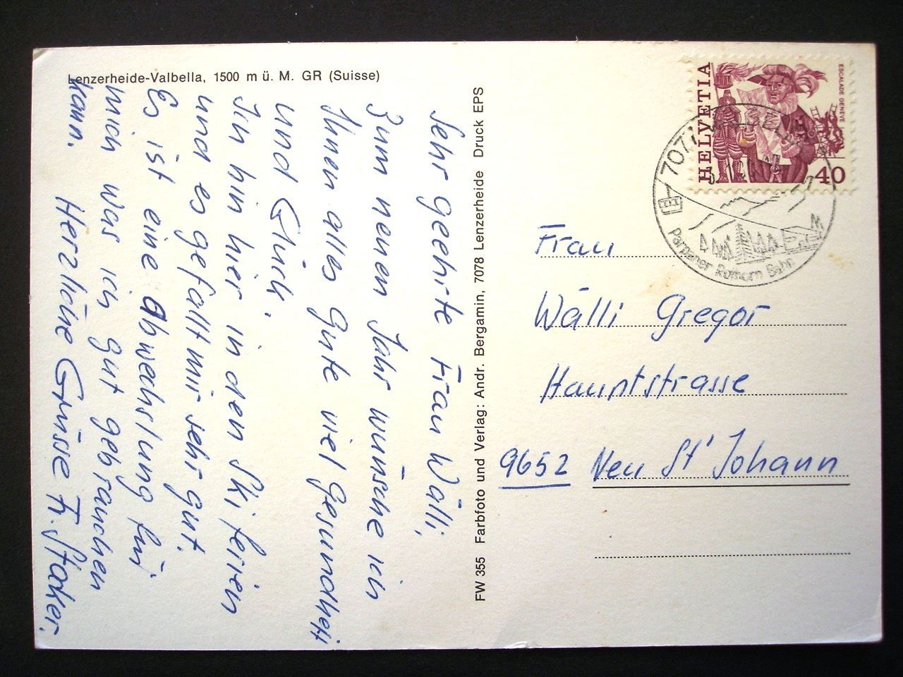 Cartoline postali: LENZERHEIDE VALBELLA Pferdeschlitten – Usato da Jona venduto da philajona 1