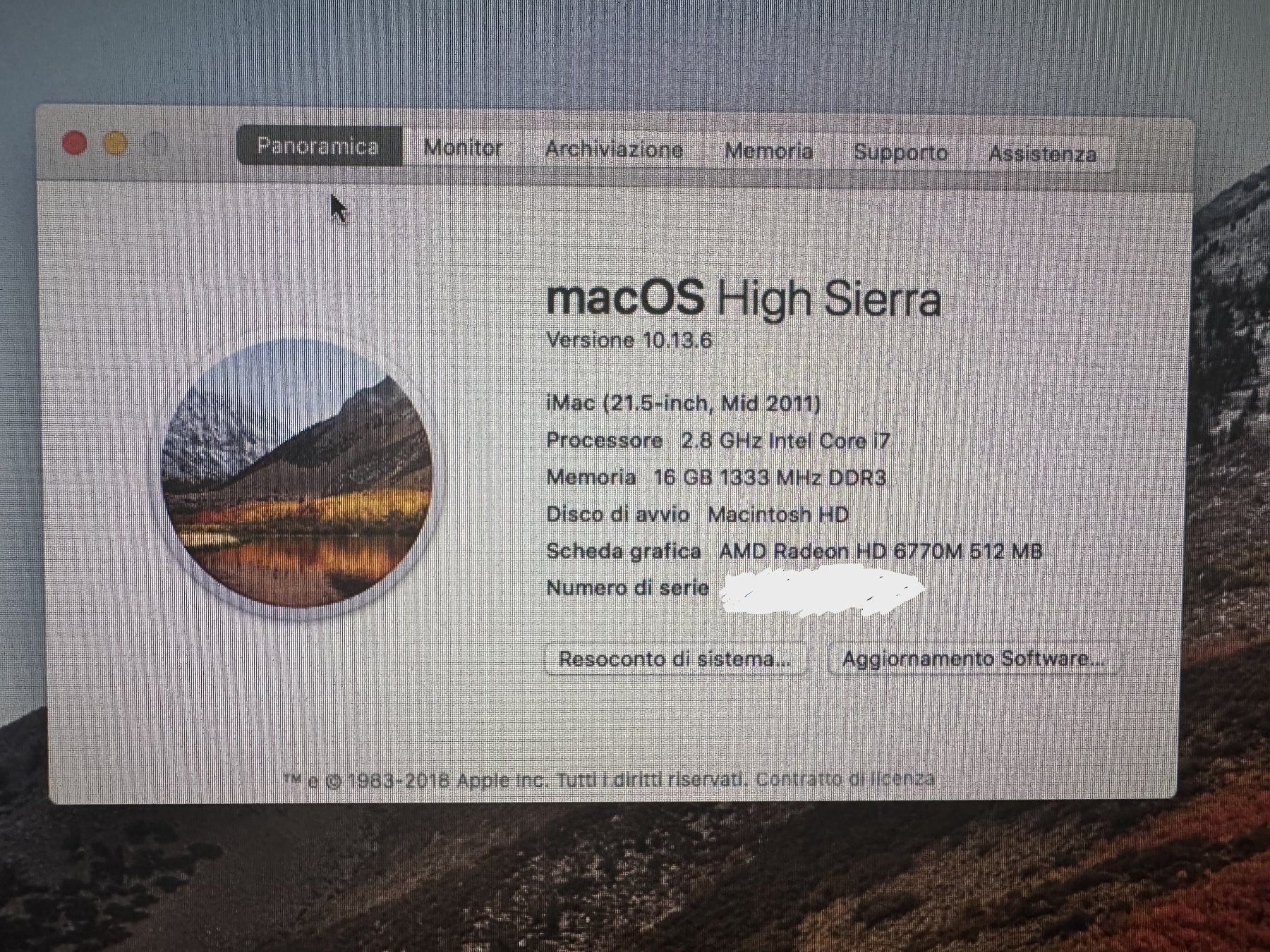 Apple PC: iMac 21.5" Mi 2011 Intel Core i7 16 Go RAM 2 To HDD – Difettoso da Bellinzona venduto da tiger_6500 2