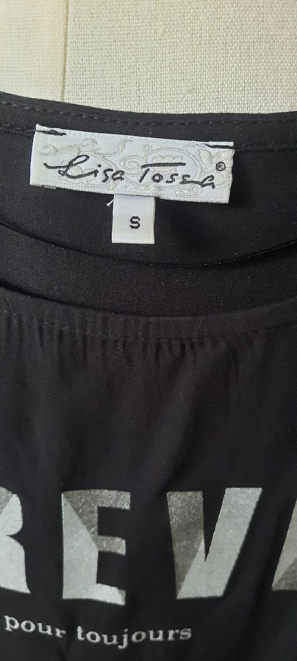 T-shirt: Schwarzes Shirt Gr. S mit Glitzerbund – Nuovo (secondo la descrizione) da Solothurn venduto da lsc_pf99 2