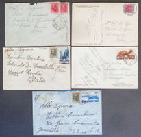 ERITREA ITALIANA: 5 pezzi tramite posta militare, 1935/1936