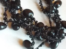Antike schwarze Halskette/Collier, ca 1920
