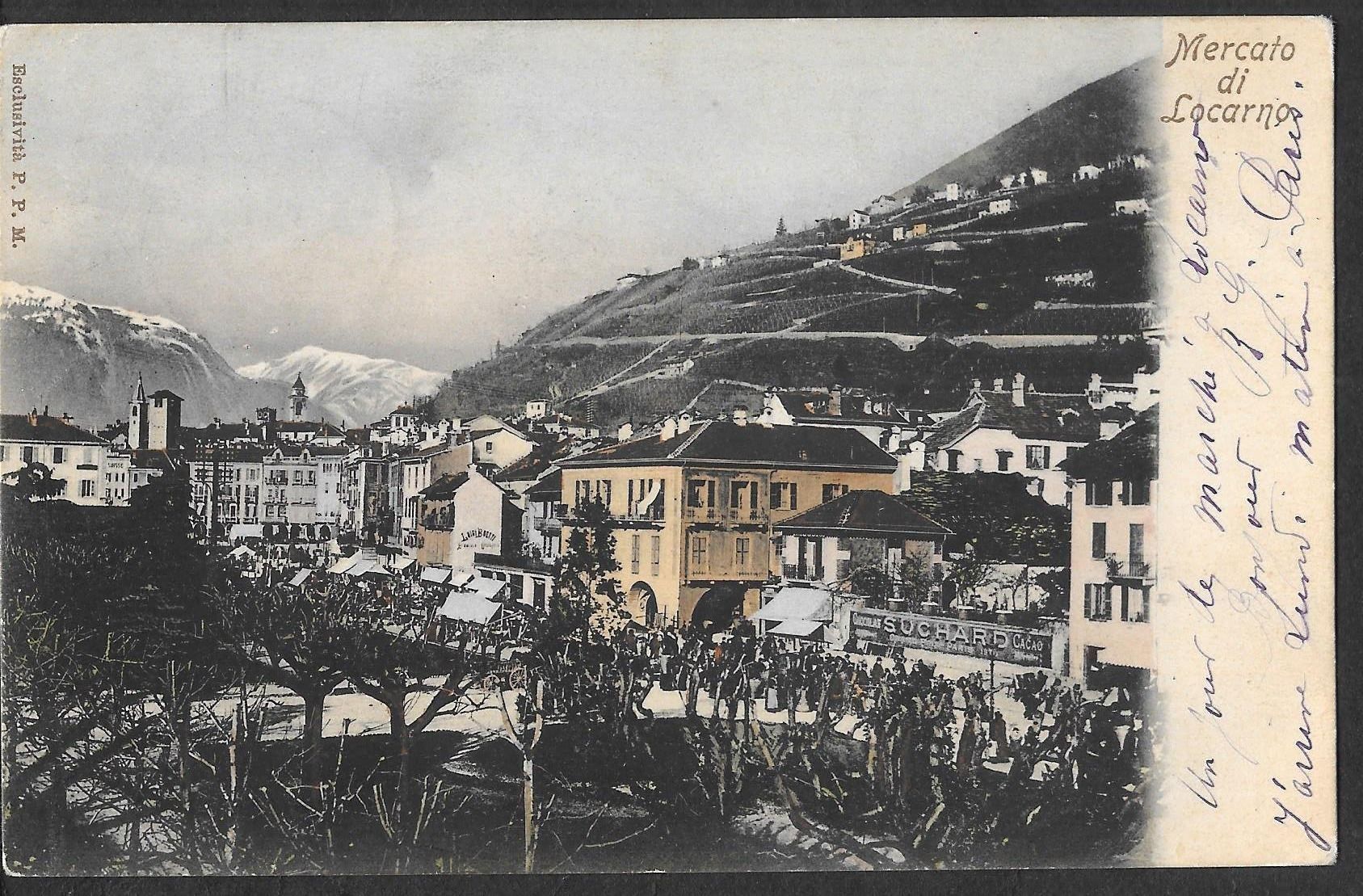 Cartoline postali: Locarno Mercato coloriert – Usato da Olten venduto da clotaldi