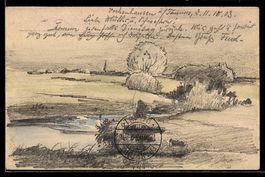 Handgemalt: Vockenhausen, Totalansicht d