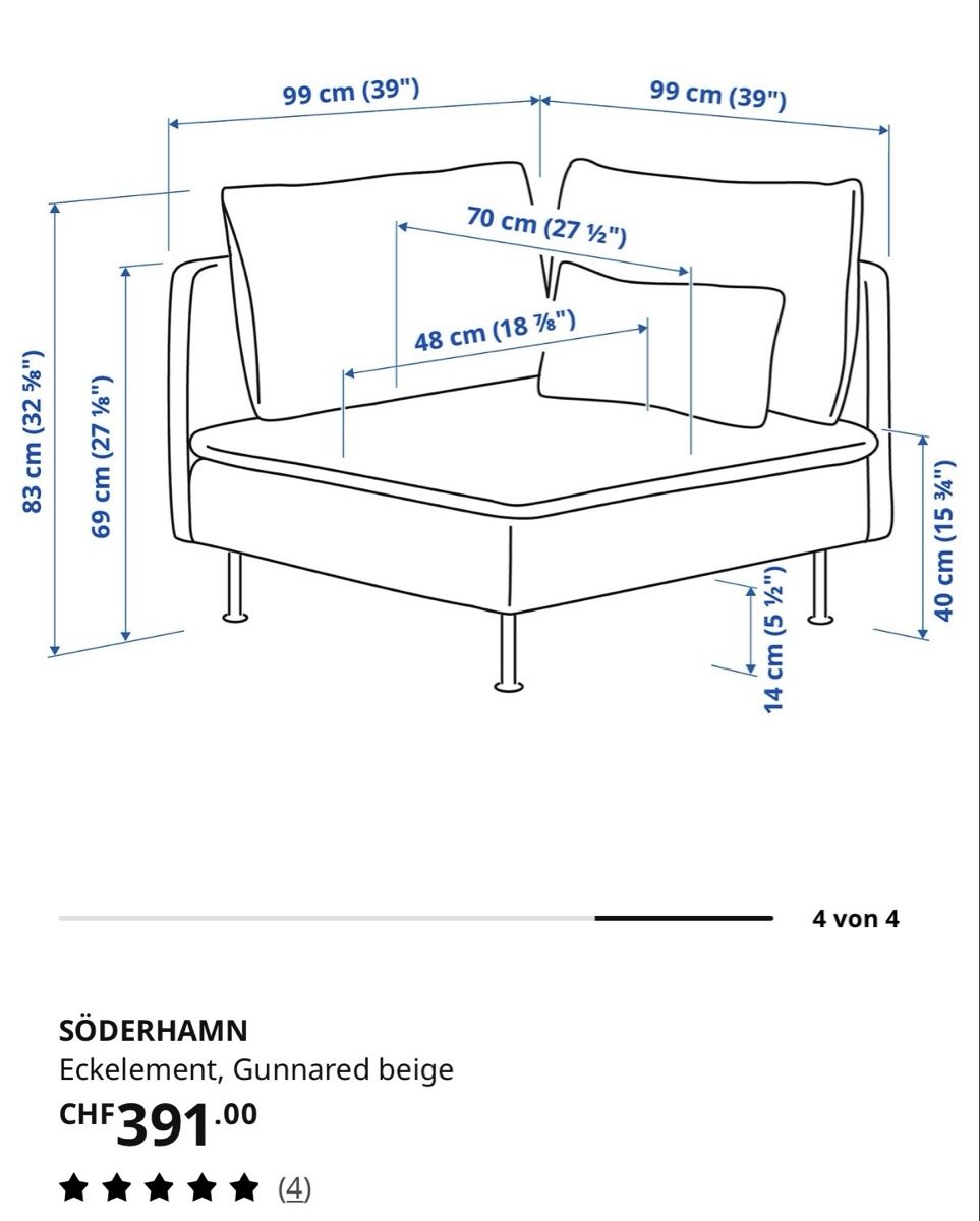 Ikea Fauteuils: Sessel, wie neu, SÖDERHAMN Ikea – Neuf (Voir description) à Rapperswil-Jona par mayyday 4