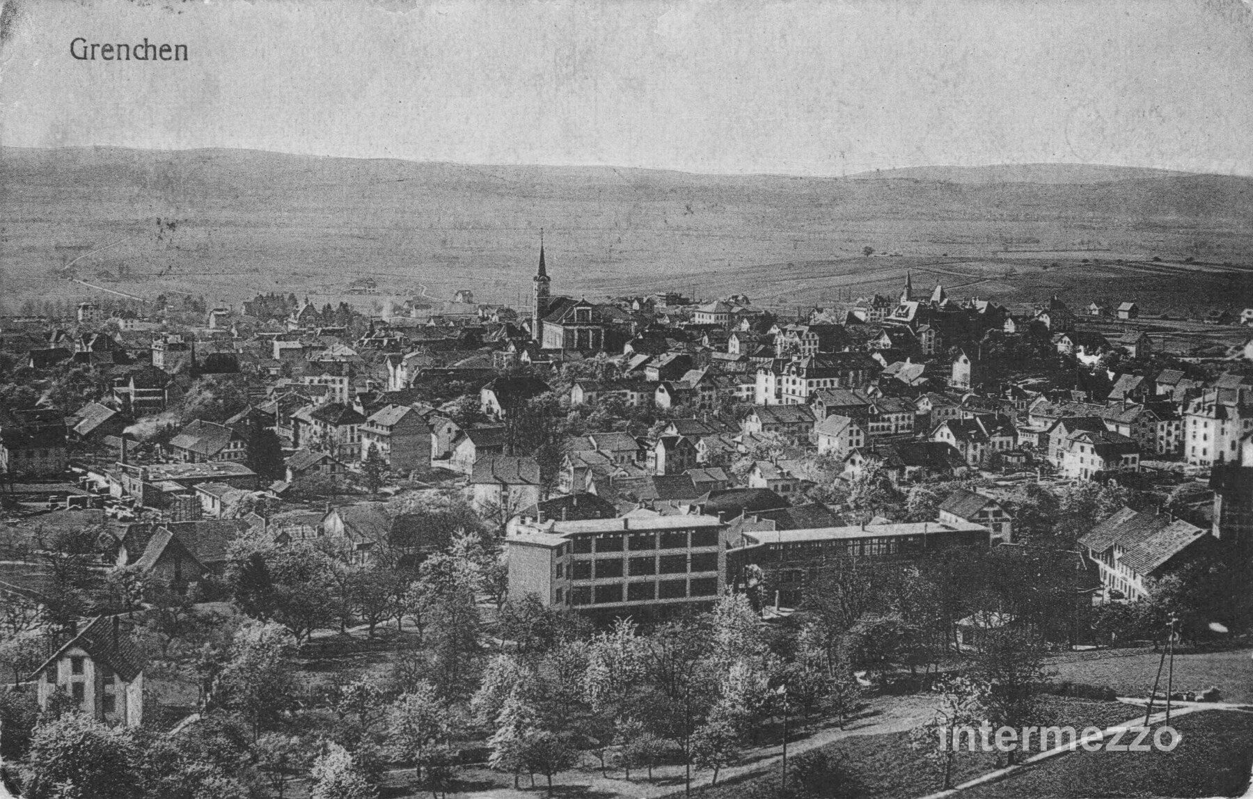 Ansichtskarten: Grenchen SO // 1913 Totalansicht – Gebraucht aus Basel von intermezzo12