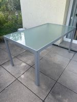 Glastisch, Gartentisch, Esstisch, Tisch, Metallgestell