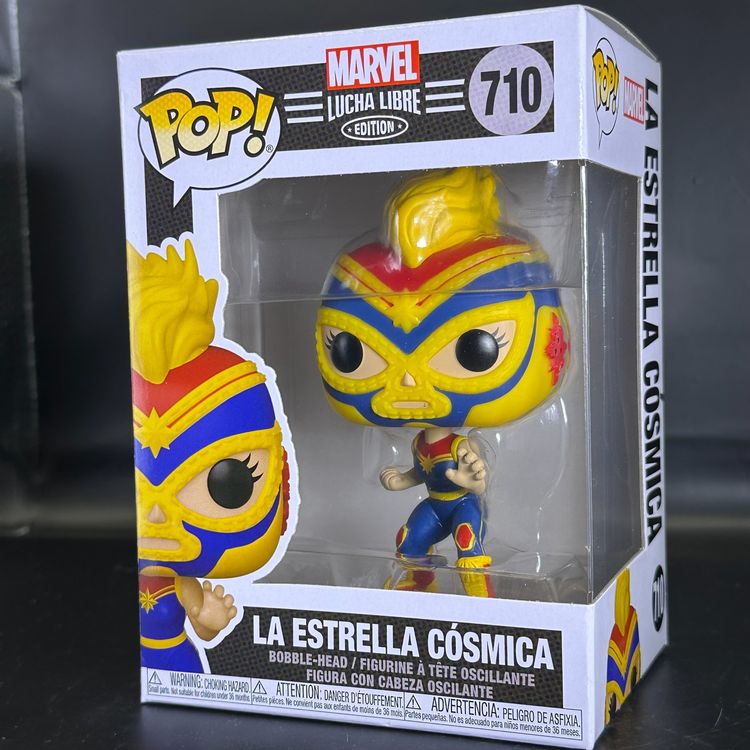 Captain Marvel Pop! Vinyl Figur #710 – La Estrella Cosmica, 9,5 Cm, Mit Schutzbox
