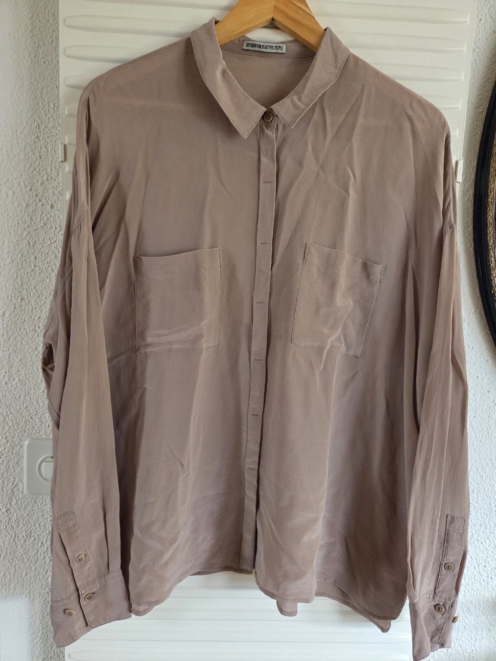 Drykorn Camicette: Drykorn Seidenbluse Grosse 3 Hellbraun – Usato da Walchwil venduto da Petulas