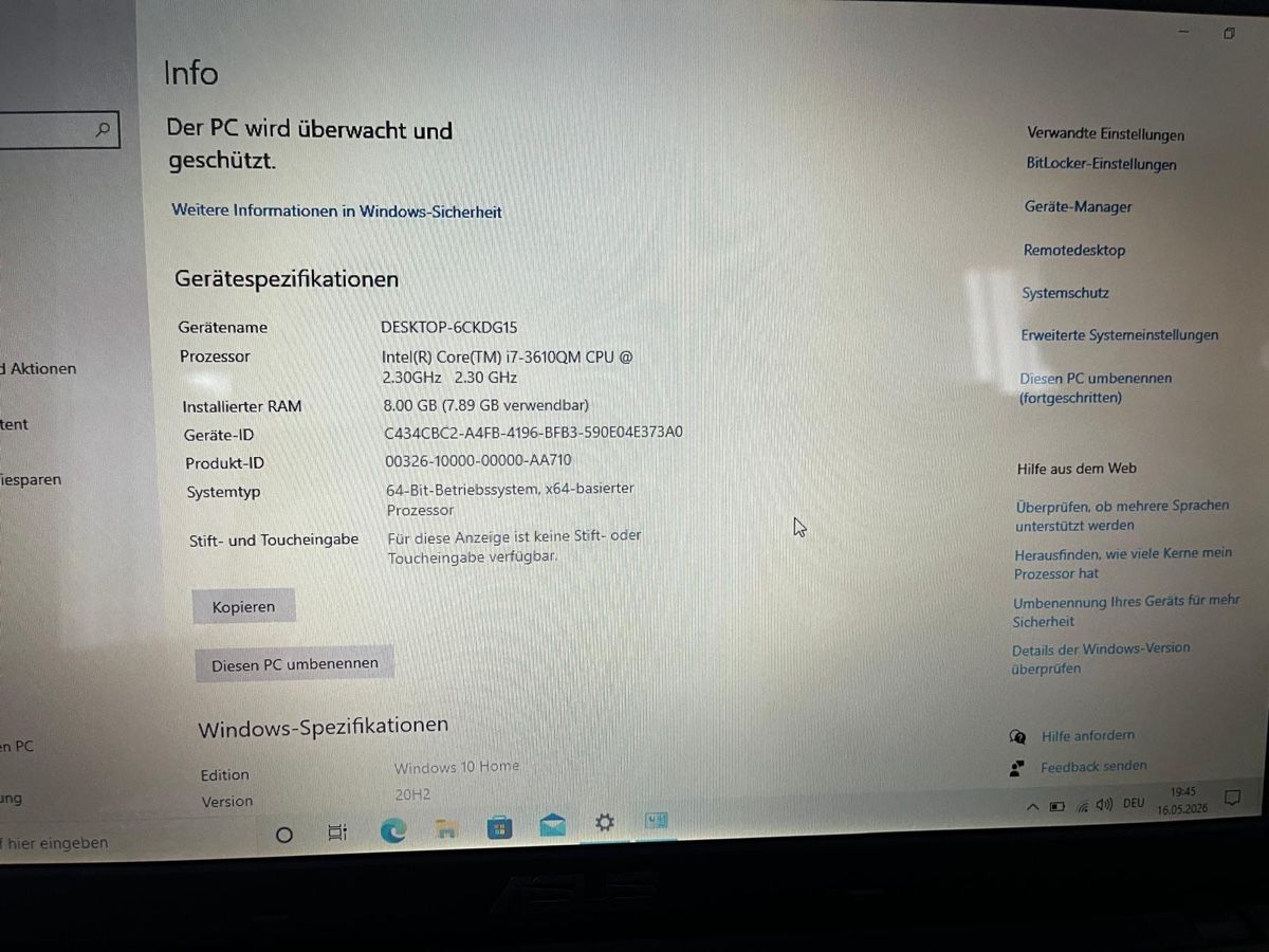 Asus Portables: ASUS Laptop – D'occasion à Brüttisellen par 1969 1