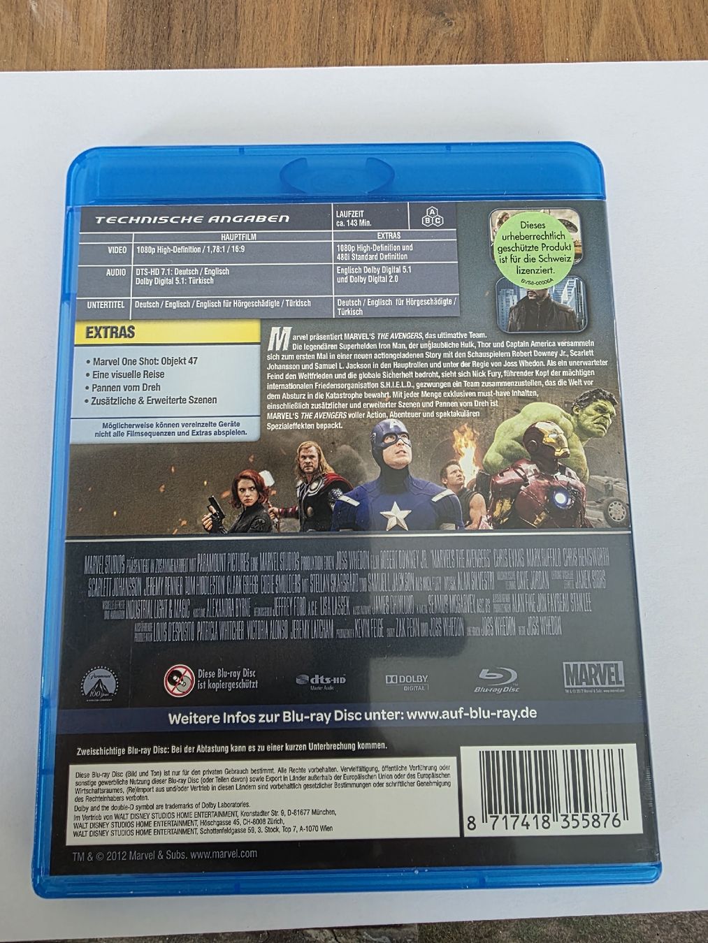 Tutti i DVDs: Marvels Avengers Blu-ray Disc Film – Usato da Olten venduto da Rappe50 1