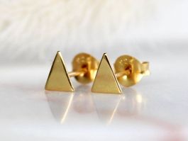 Dreieck Ohrringe 925 Silber 14k vergoldet
