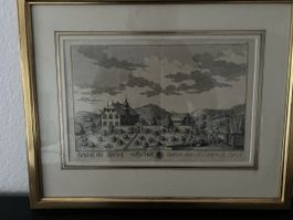 Alte Zürcher Grafik Utikon Waldegg, Schloss im Kt. Zürchich