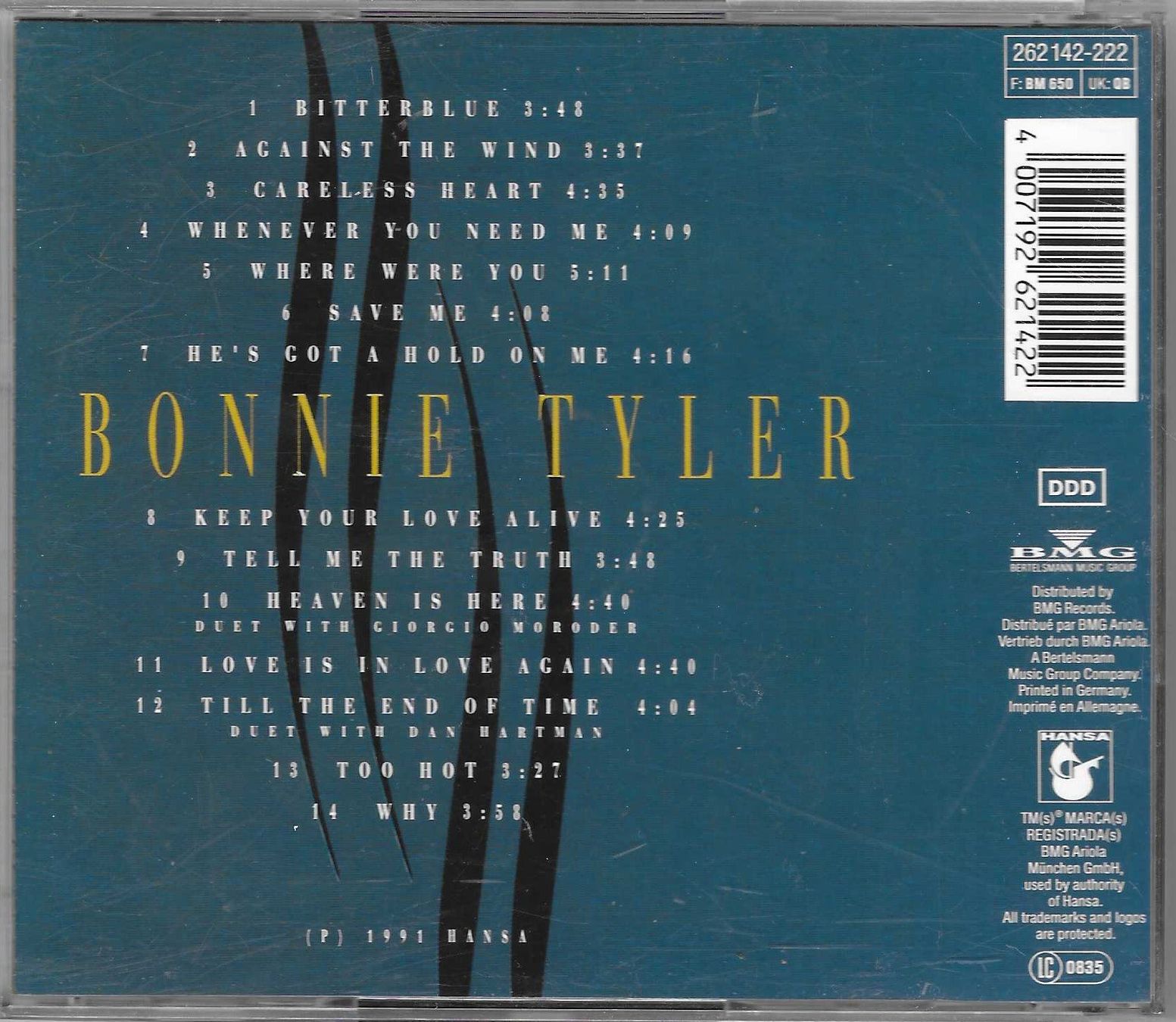 CDs: BONNIE TYLER  -  BITTERBLUE – Gebraucht aus Bex von Giorgiob 1