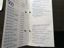 Saab Prospekt und Preisliste