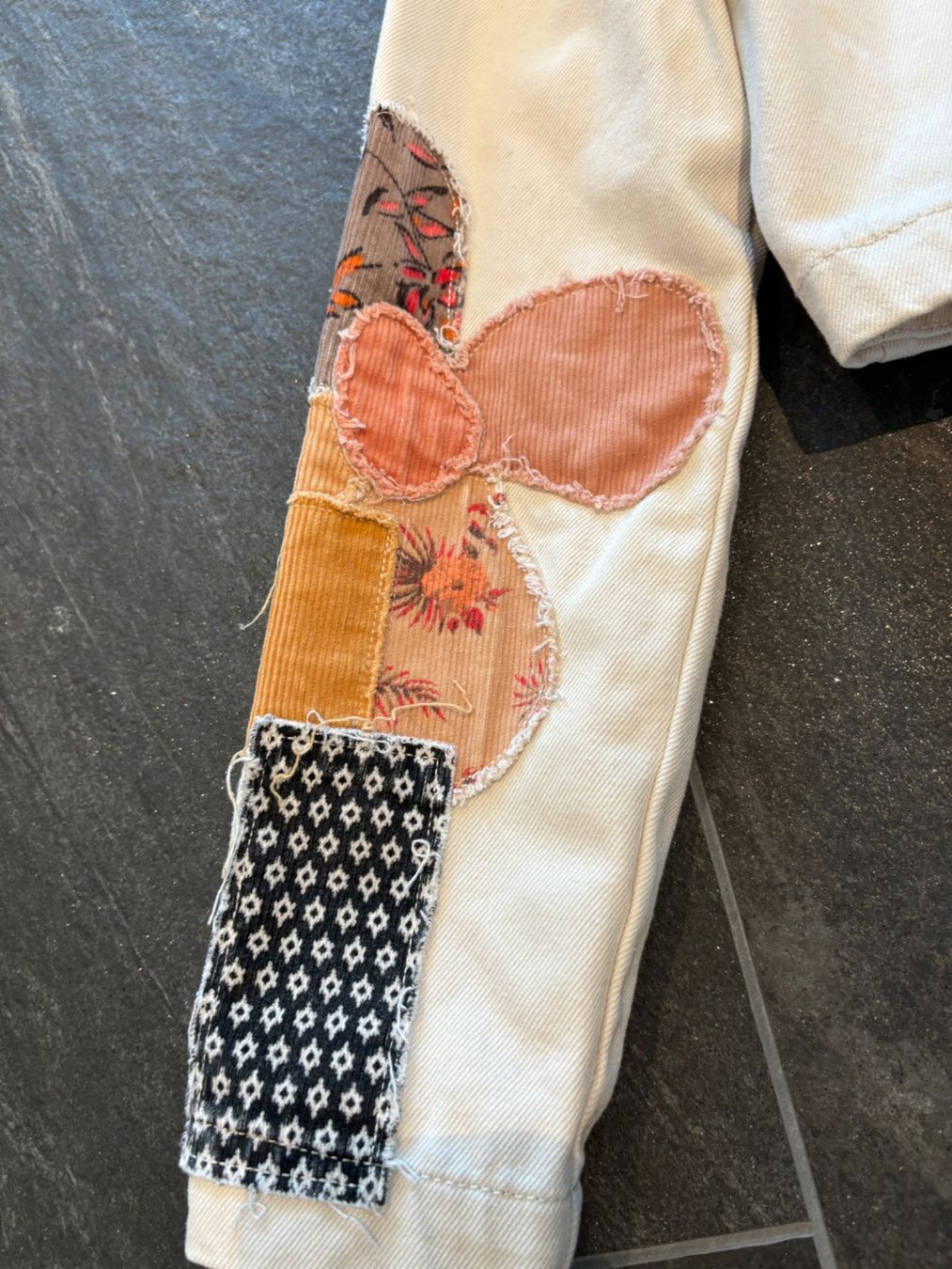 Bershka Giacche: Bershka Jacke - weiss und mehrfarbig - Patchwork - Grösse M – Usato da Stadel venduto da Chanel_5 4