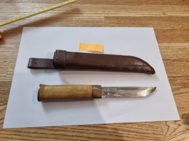 Messer mit Scheide Holzgriff gebraucht aus Finnland
