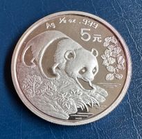 China Panda Silbermünze 1994, 1/2 oz - Sehr Schön!
