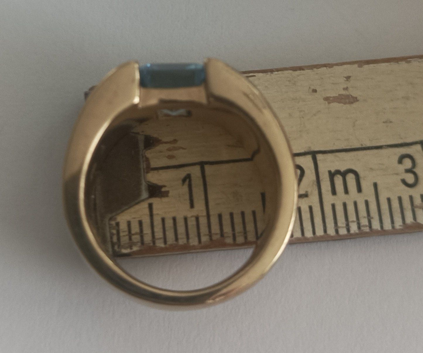 Pierre Lang Anelli: Pierre Lang Goldring Grosse 46 mit blauem Stein – Usato da Buchs/SG venduto da ori_k6tq 1