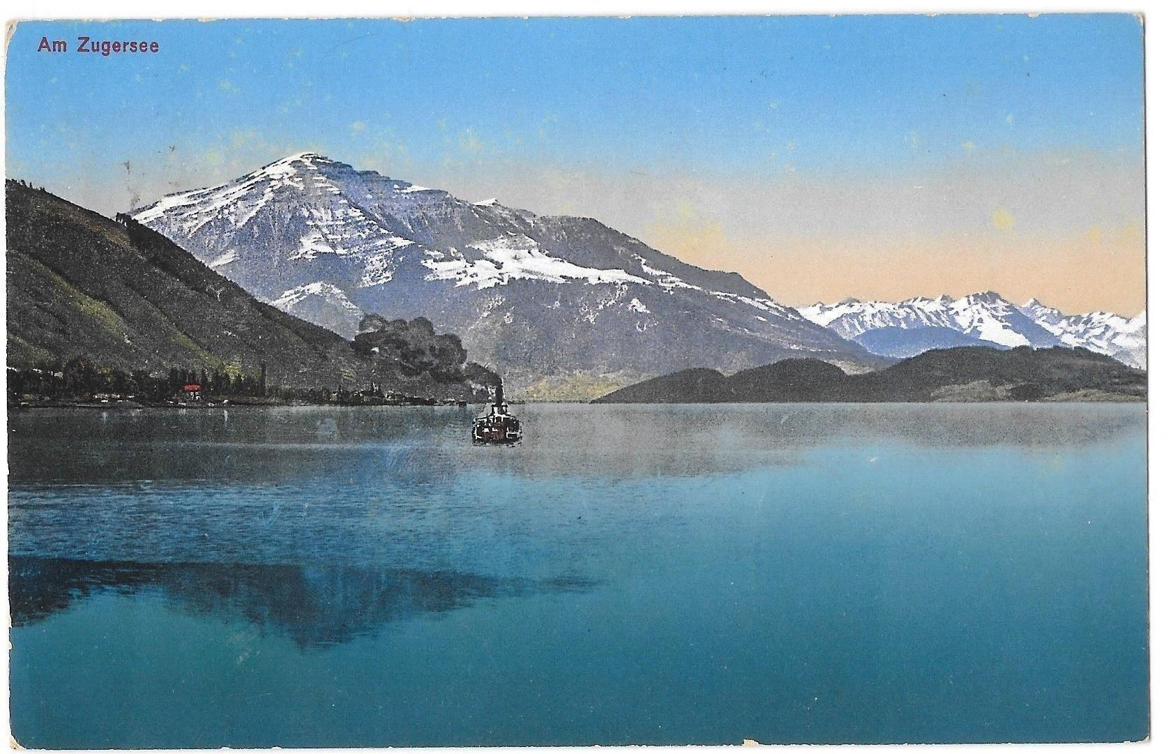 Cartoline postali: Zugersee mit kleinem Dampfschiff – Usato da Olten venduto da clotaldi
