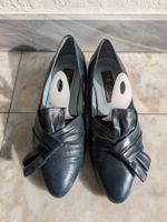 Elegante, blaue Echtleder Ballerinas, Gr. 36